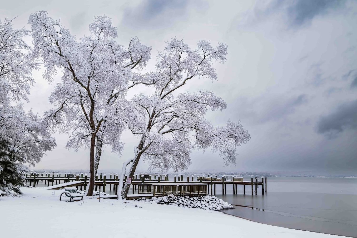 Winter takes hold of the Northeast River. “Winter’s Grip” by Kathy Heckner Shirk