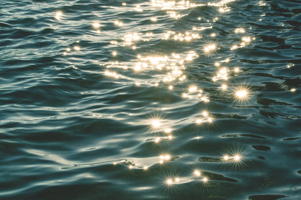 sun reflections on water surface golden glimmers